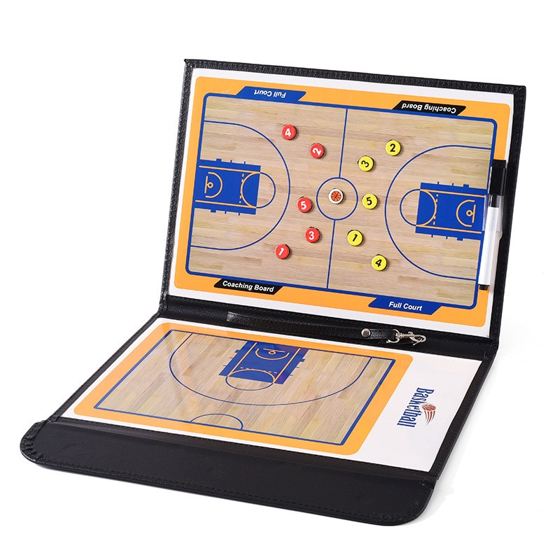 Basketball Coaching Board Folding Strategy Teaching Clipboard Coach Plate Book With Dry Erase Marker Pen Magnetic Tactics Kit