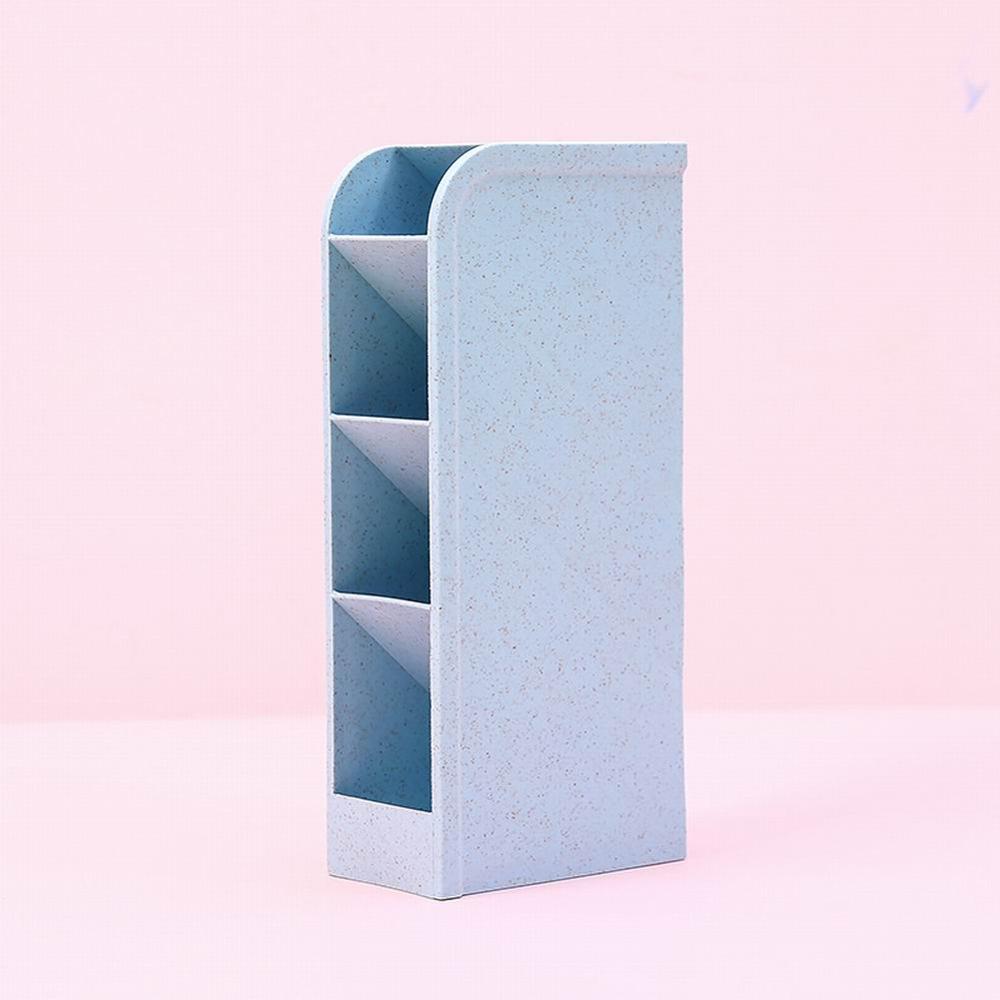 Diagonal Pen Holder Student's Stationery Storage Box Multi-functional Desktop Organizer: Blue01