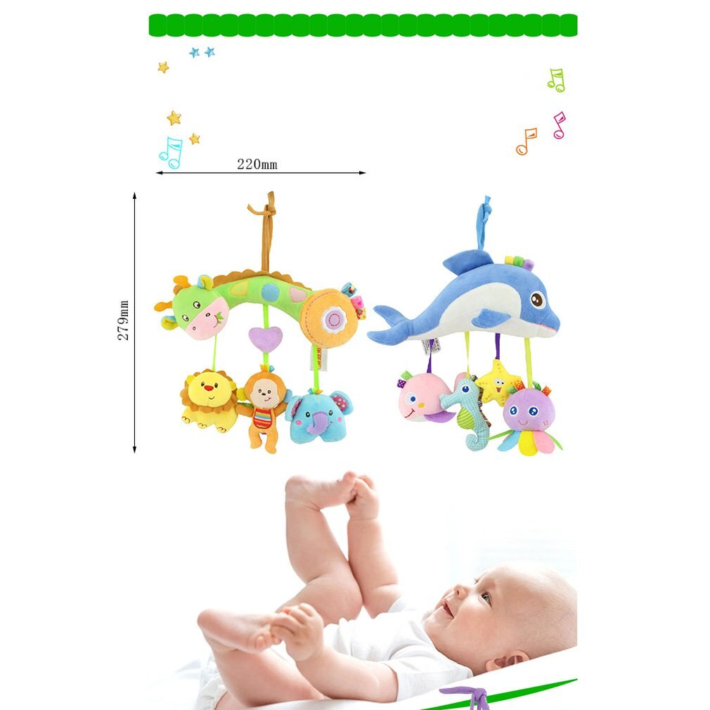 1 st babyleksak djur vindklocka nyfödda 0-1 år gamla säng hängande musikleksaker förälder-barn interaktion baby skallror leksak