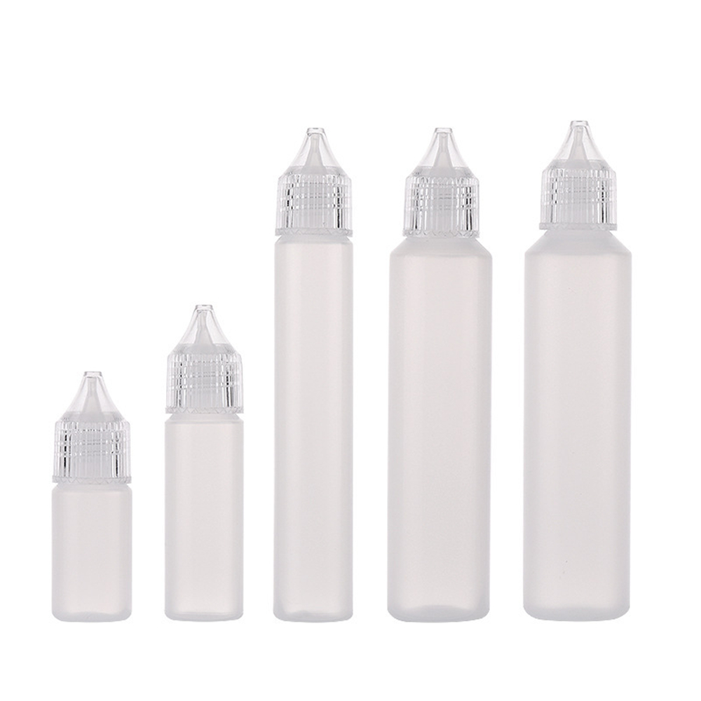 1pc, 10ml/15ml/30ml/50ml neulakärjellä puristettava pullo, uudelleentäytettävä nestemäinen muovipullo, leveä suuaukko, tyhjä kynätyyli