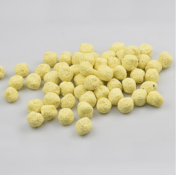 9 in 1 akvariefiltermaterial keramisk biokemisk boll akvarium medium akvarietillbehör nätpåse: Gul porös boll / 500g