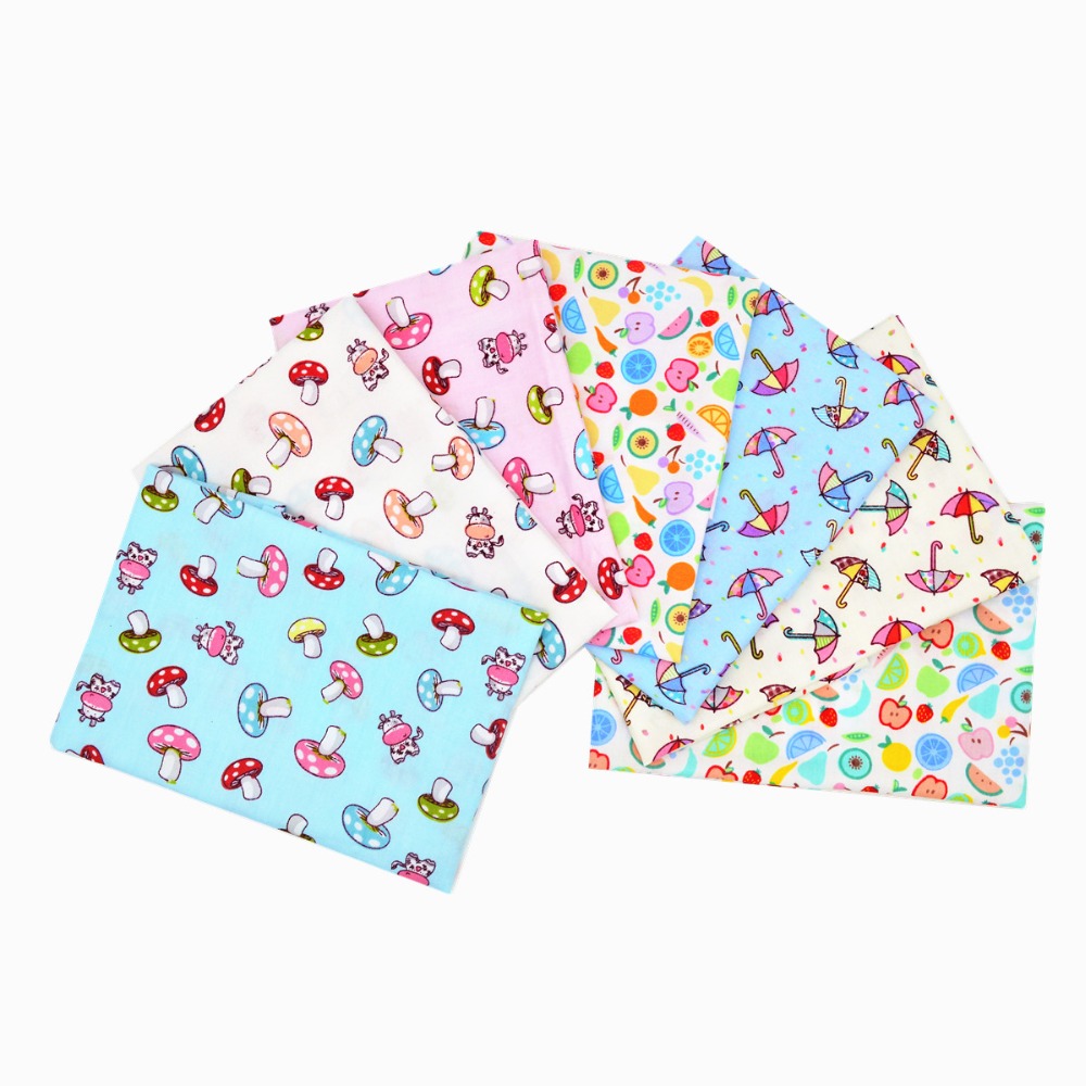 7pcs/Lot 40*50cm Cartoon Series 100% cotton fabric patchwork fabric Bundle tilda fabric for sewing Diy cloth
