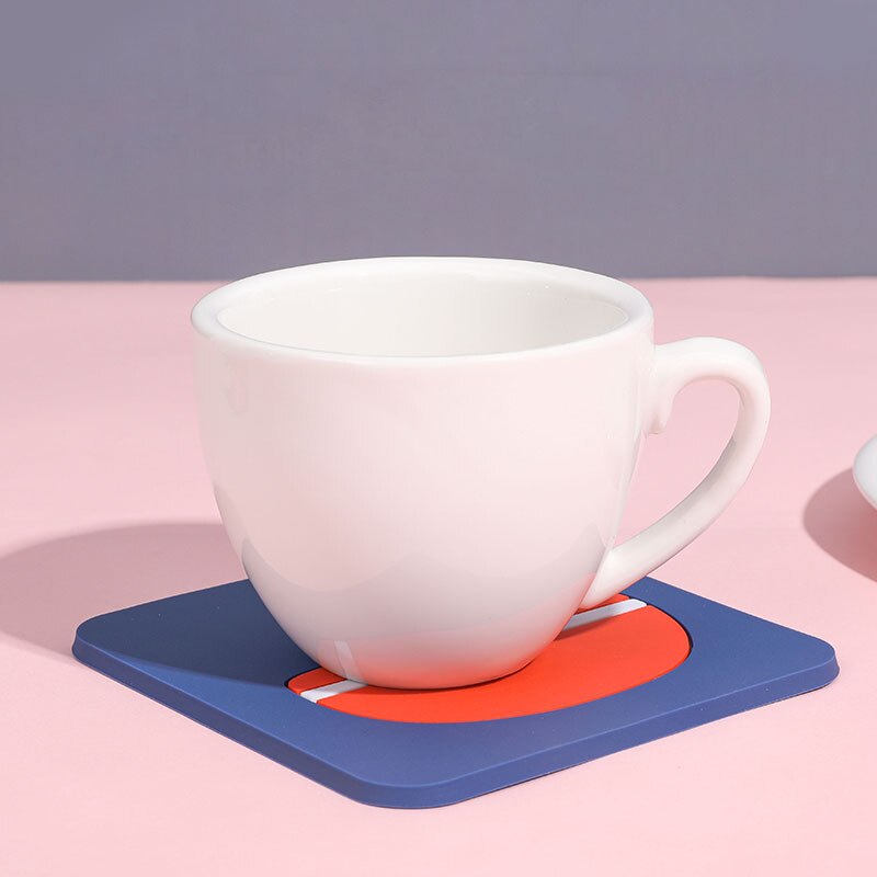 Lytwtw-vaso aislante de calor de silicona cuadrada suave, novedad, mesa, dibujos animados, posavasos, mantel individual