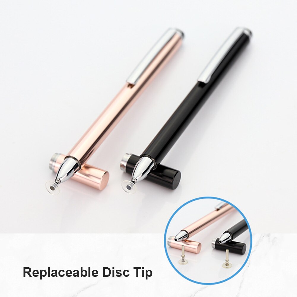 Disc Stylus Pen Touch Screen Disc Stylus Pen Capacitieve Touchscreen Stylus Zilver Magnetische Clip + Magnetische Cap