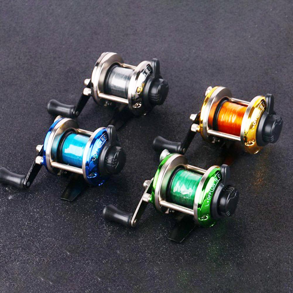 Rueda de tambor de pesca de Metal, herramienta de aparejos de pesca con línea, ahorro de trabajo, Mini arrastre, carrete de pesca en hielo, rueda giratoria ajustable