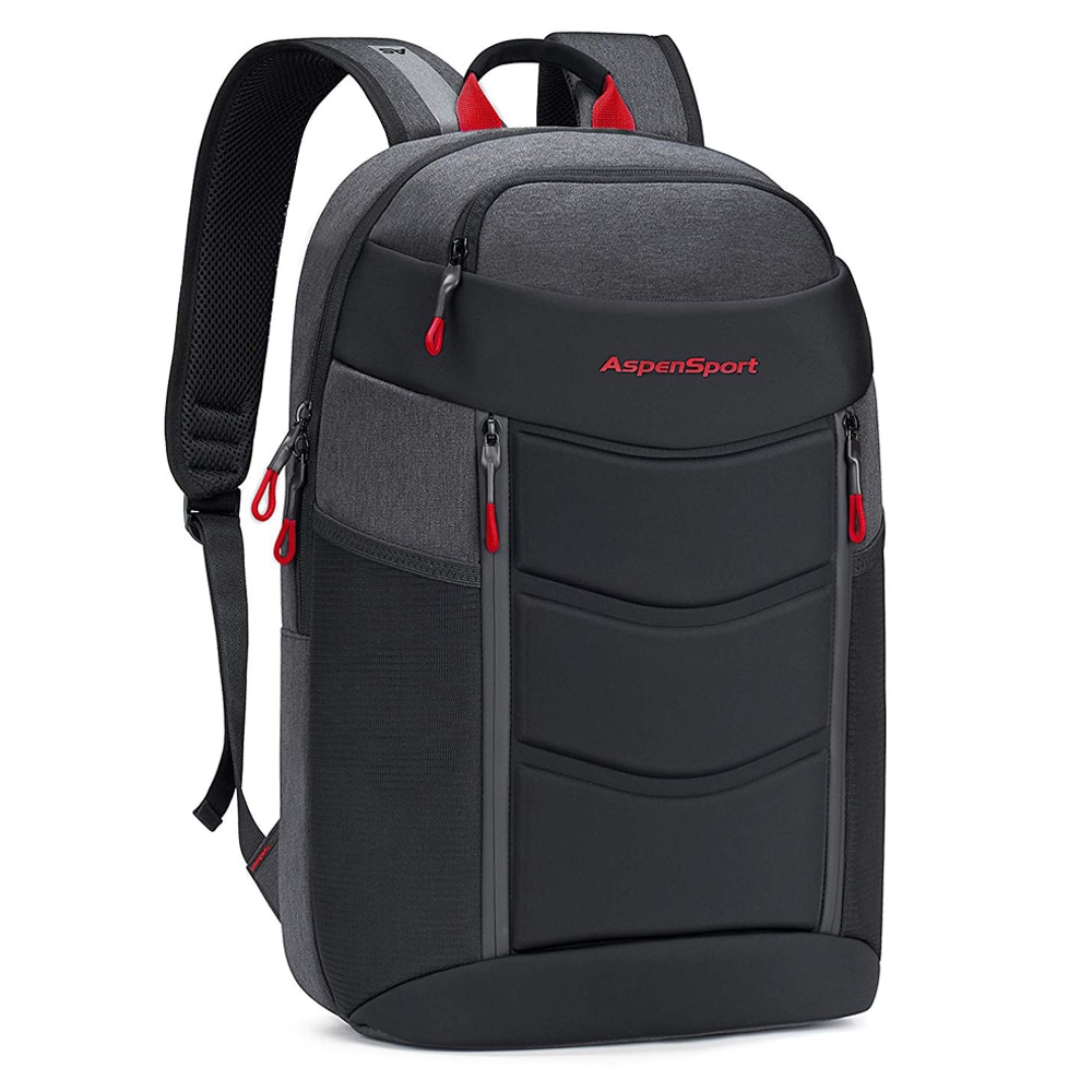 Aspensport let bærbar computer rygsæk passer 15-17 tommer mænd rejsetasker tsa-venlig vandtæt skoletaske sort