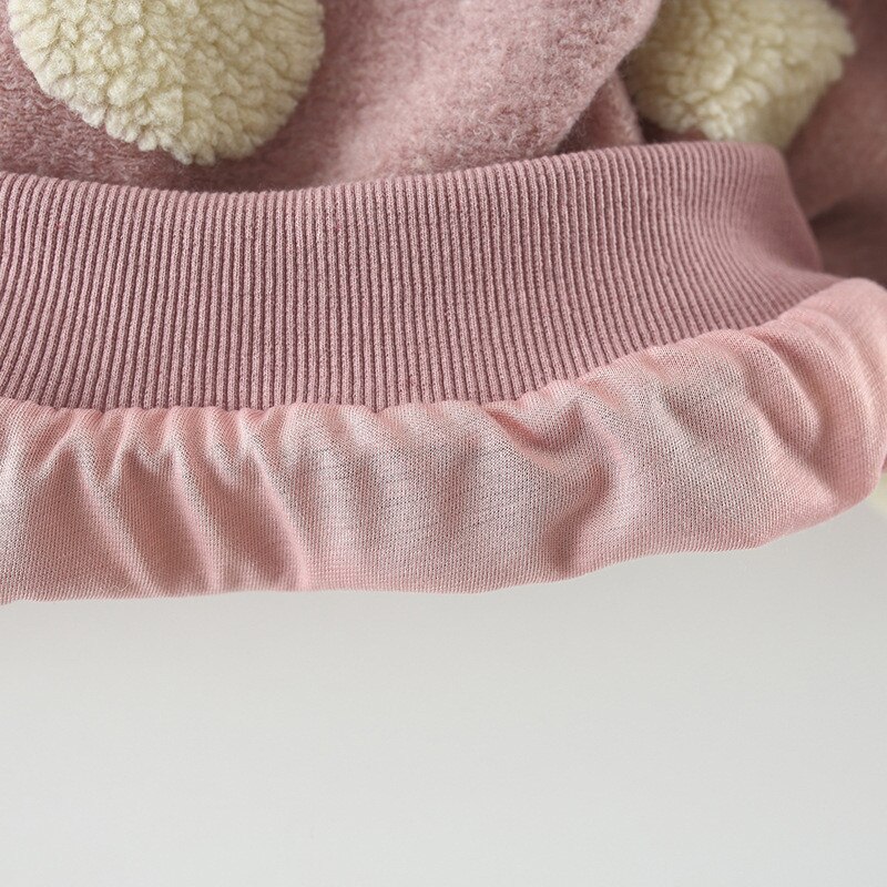 Kleinkind Baby Mädchen Winter Fleece Jacke, Runde Dots Tasten Lange Hülse Mantel Oberbekleidung, straße Tragen Geeignet Für Freizeitparks