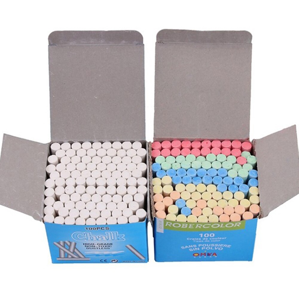 100 PCS Kids Teacher Painting Playground Side Walk Art Floor Blackboard Chalk Graffiti Office Supplies Chalk（Random packaging）