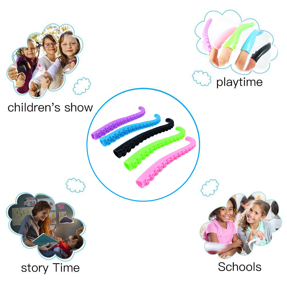 5Pcs creativo Halloween polpo tentacolo copertura delle dita giocattoli tentacoli dito giocattolo scherzo giocattoli per bambini per regali di natale