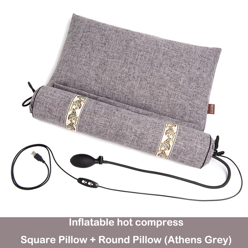 Buckwheat Cervical Pillow Orthopedic Recommendation Cervical Spine Traction Chinese Herbal Medicine Compress Neck Pillow: Herbs-gray