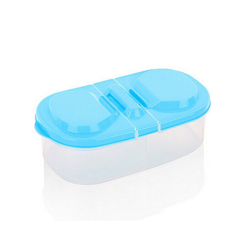 Caja de almacenamiento de alimentos con cubierta de doble compartimento, refrigerador de cocina multifunción portátil, lata de plástico sellada de grano MISCELÁNEA: Transparente