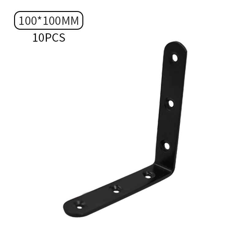 90 Angle L Shaped Shelf Bracket L Bracket Corner Code Wall Mount: 10x10cm