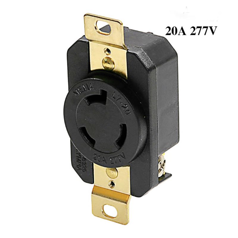 20A 277V 4 Hole Generator Outlet US Anti-off Power Socket Inline Wire Connector 11UA