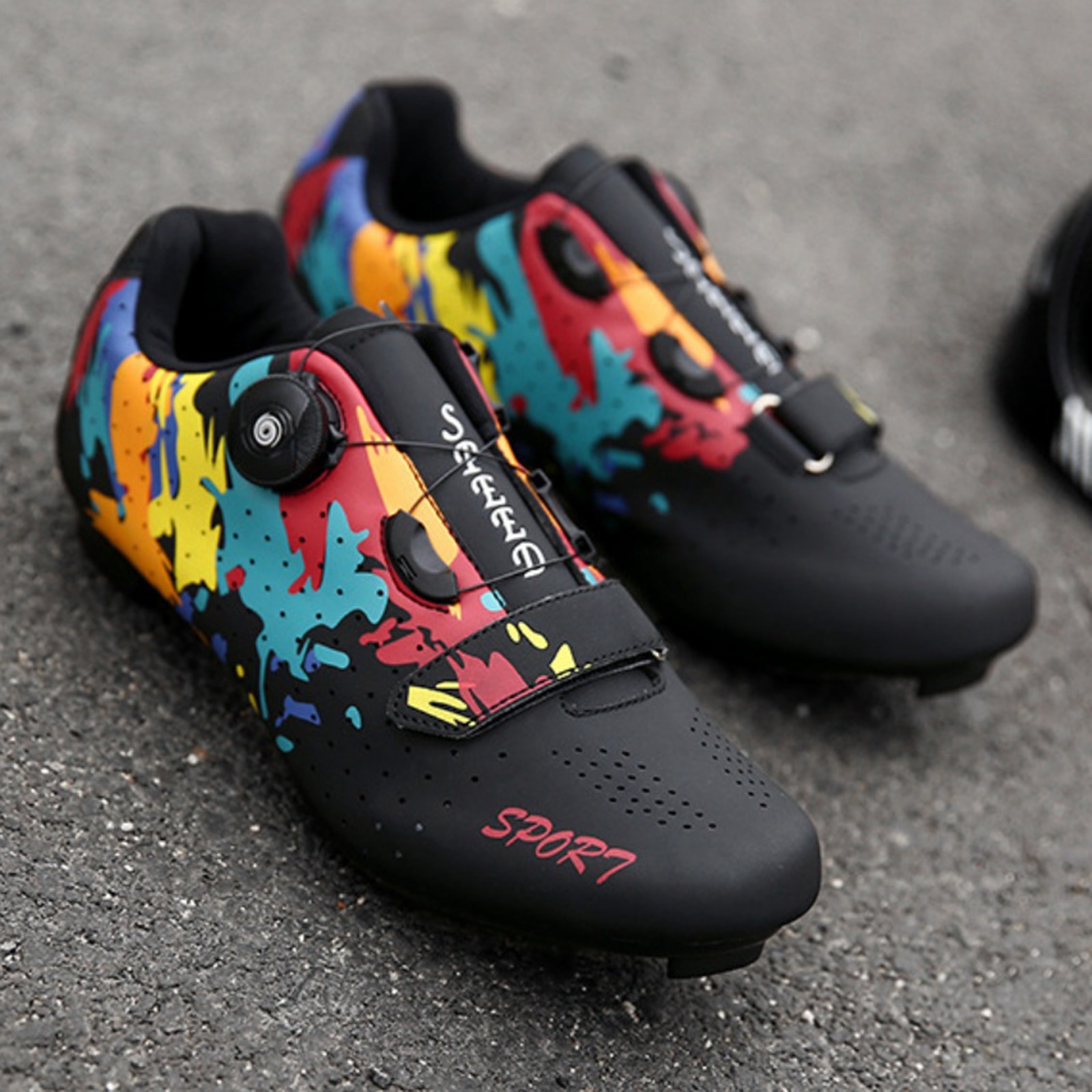 Cycling Shoes Mountain Road Bike 2/3-Bolt Quick Buckle Lace Fits SPD/ SPD-SL Riding Cycling Equipment 40-47