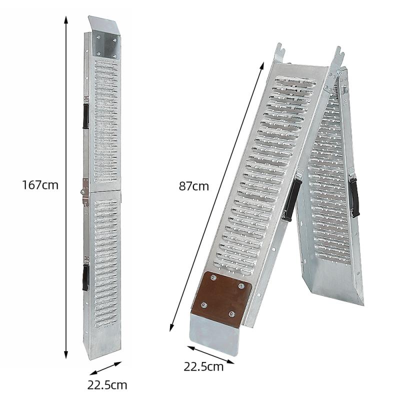 400kg 1 Pair Trailer Couplings Perforated Non-slip Loading And Unloading Ramp Steel Trailer Couplings & Accessories HWC: Default Title