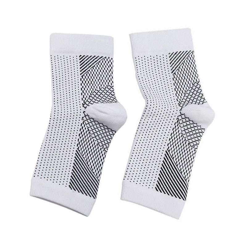 Unisex Vita-Wear Copper Infused Magnetic Foot Support Compression Foot Sleeve Men Women Compression Socks: L / WHITE
