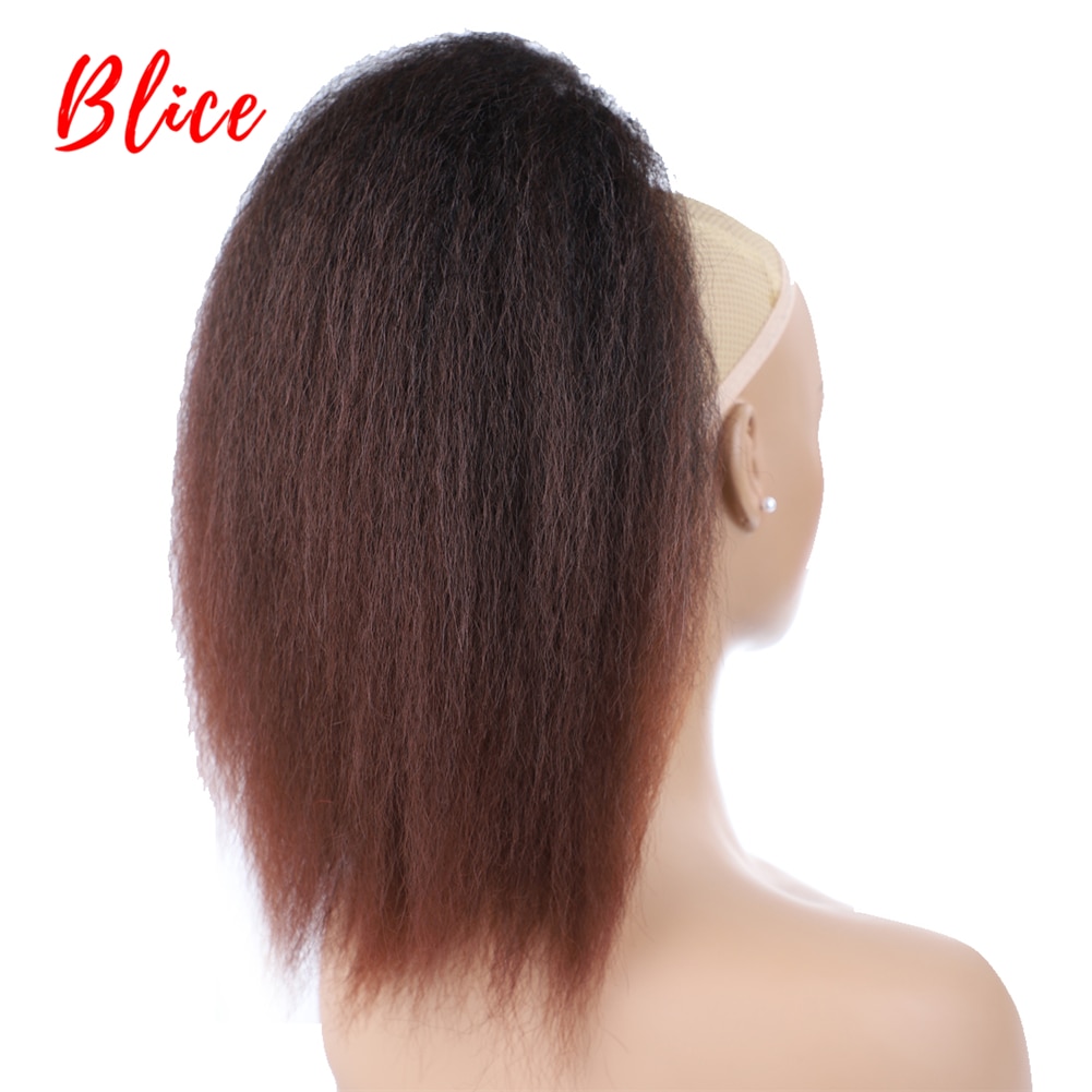 Blice 14 &quot;Trekkoord Mix Kleur 1B/33 Hittebestendige Synthetische Hair Extensions Kinky Steil Haar Met Twee Plastic kam Paardenstaart