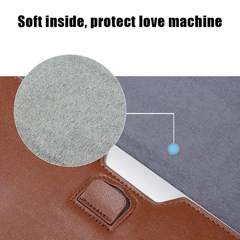 Laptop Anti-Scratch Protective Bag Envelope Case Shockproof Foldable PU Leather