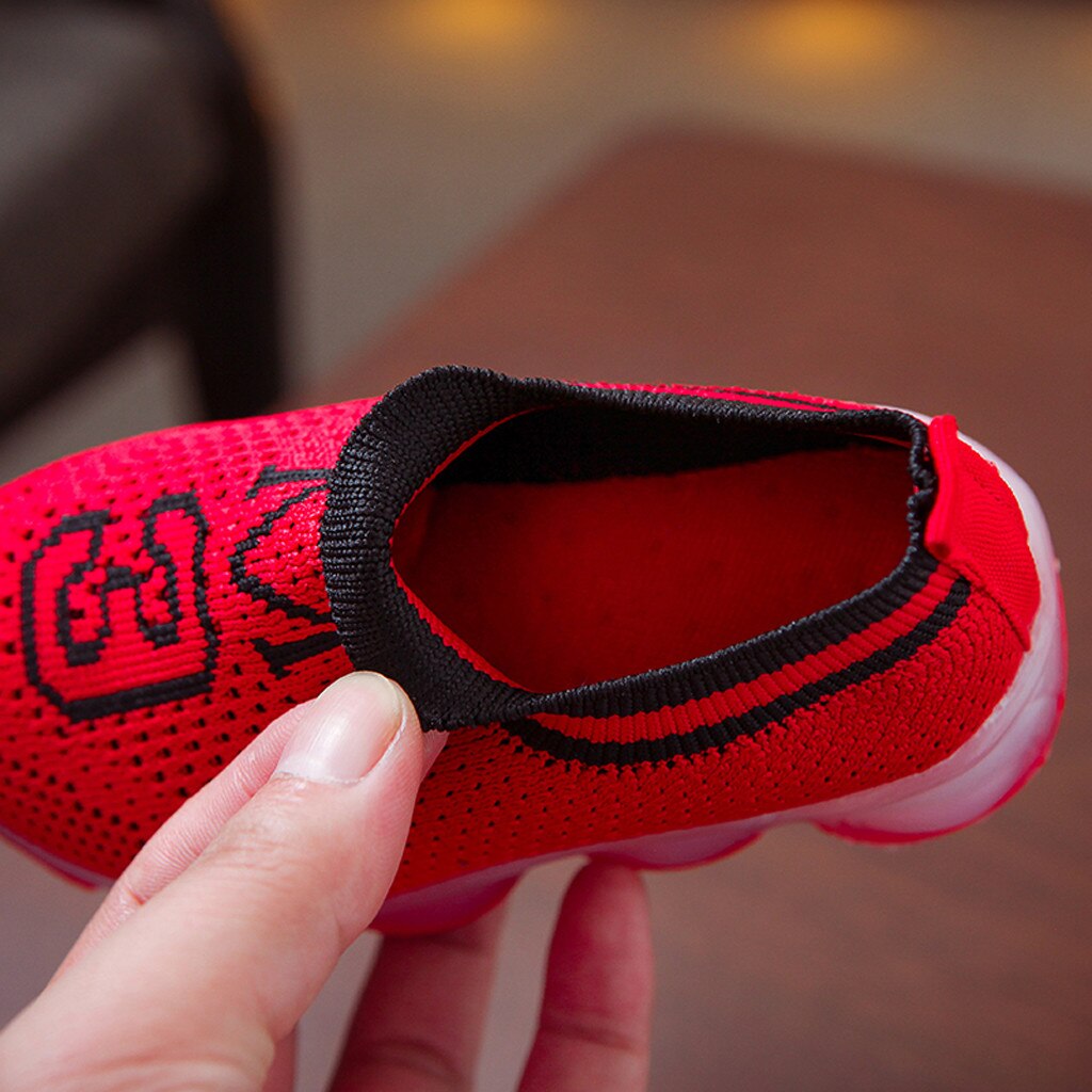 Flashing Led Light Shoes Toddler's Leisure Outdoors Casual Shoes Breathable Children's Mesh Casual Sneaker Slip-on