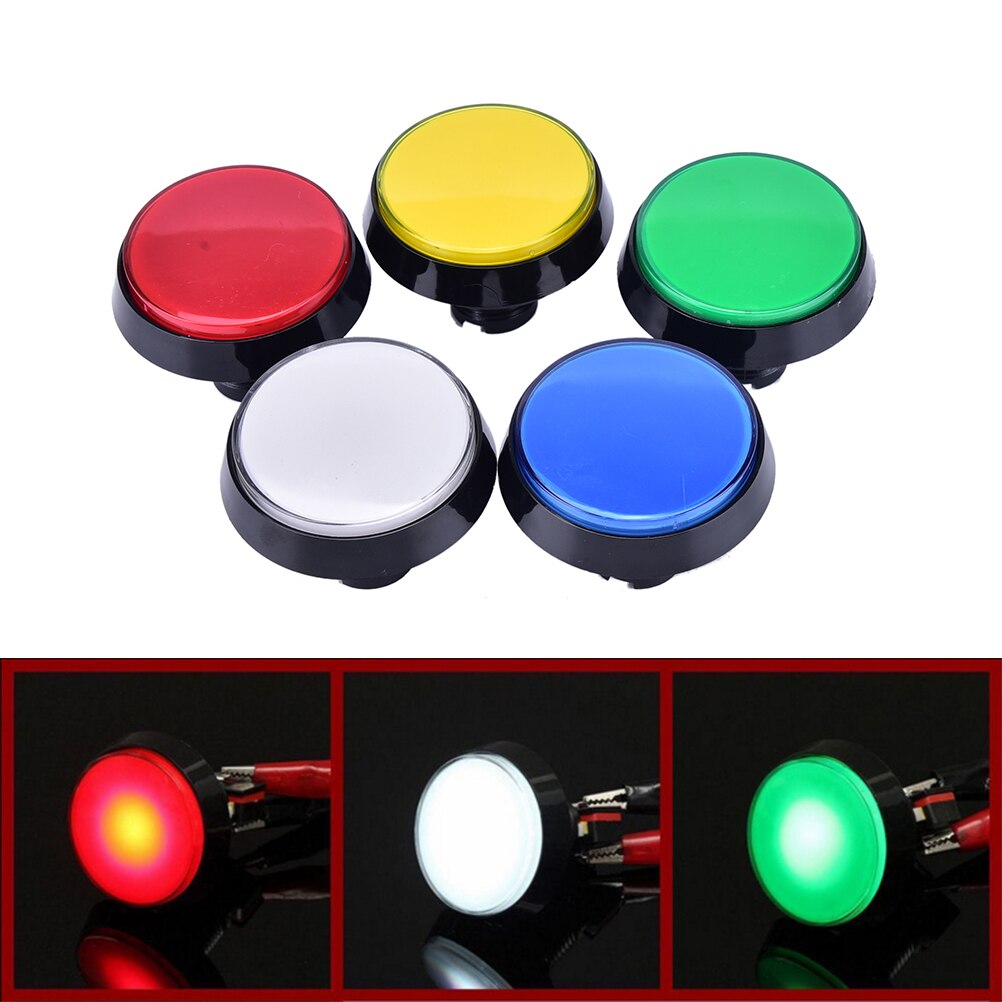 1 Stuks Arcade Knop 60Mm Led Licht Lamp Grote Ronde Arcade Video Game Player Drukknop 5 kleuren