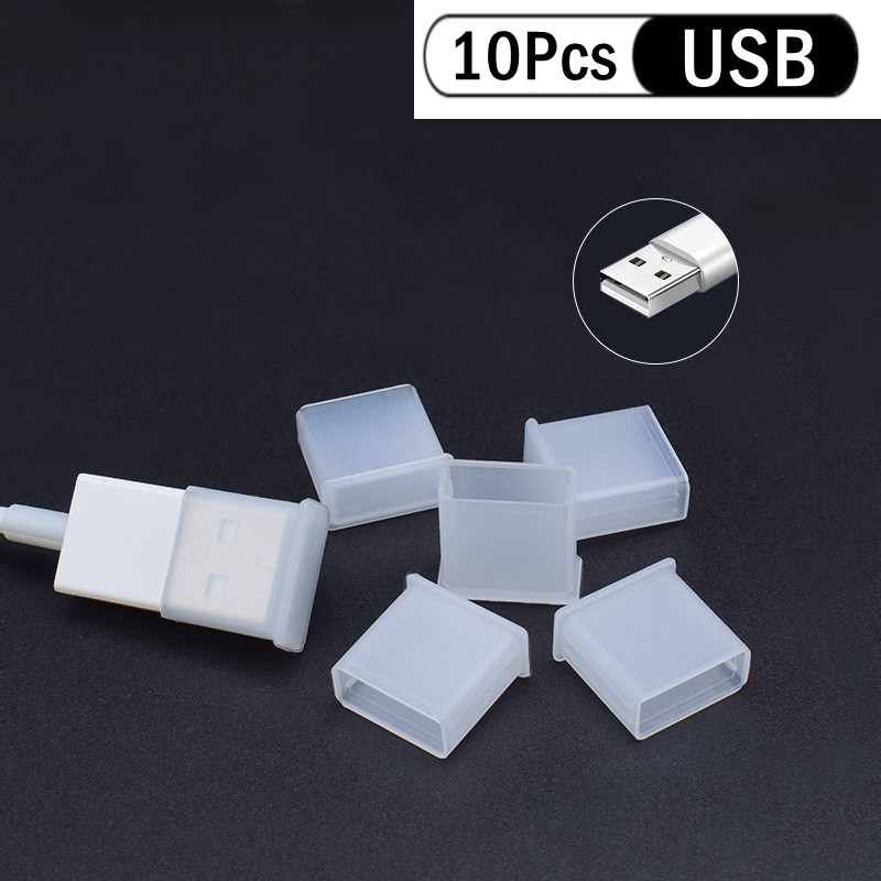 20Pcs Male USB Dust Plug Durable Charger Port Charging Extension Transfer Data Line USB 2.0 3.0 Protector Cap Cover: 10Pcs for USB