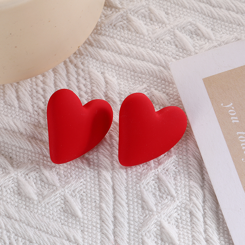 Pendientes de Clip con forma de corazón para mujer, aretes de estilo bohemio, de color rojo, blanco y amarillo