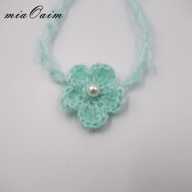 10 stks/partij Handcroche Mohair Baby Meisje Hoofddeksels Haarband Haar Decoratie Baby Shower Hoofdtooi Baby Fotografie Props