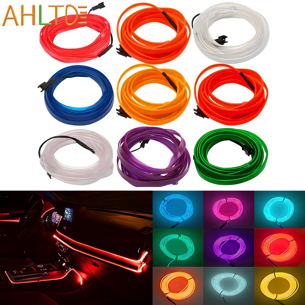 Auto DIY Flexible Ambient Light Party Atmosphere Diode 1M/2M/3M/5M Car Interior Led Decorative Lamp EL Wiring Neon Strip DC 12V