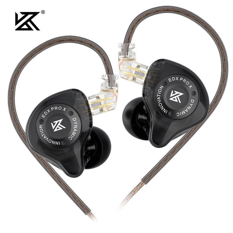 KZ-EDX Pro X fone de ouvido com fio estéreo baixo HIFI música esportes microfone com fio alto-falante acessório adaptador reduz o ruído: Vinho Tinto