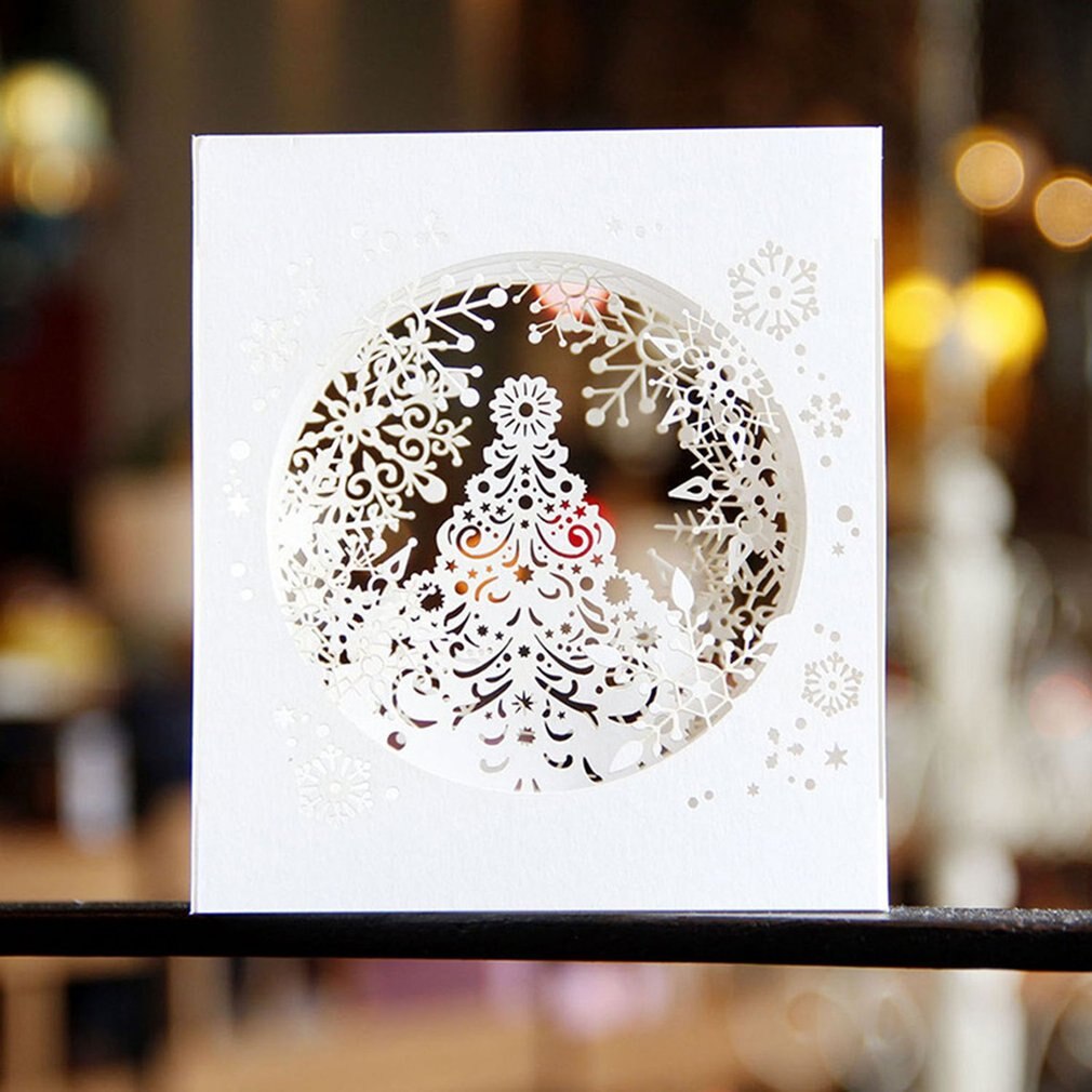 1Pcs 3D Pop Up Wenskaart Kerstkaart Grappige Unieke Ansichtkaarten Voor Vrolijk Kerstfeest Herten Auto Kaart