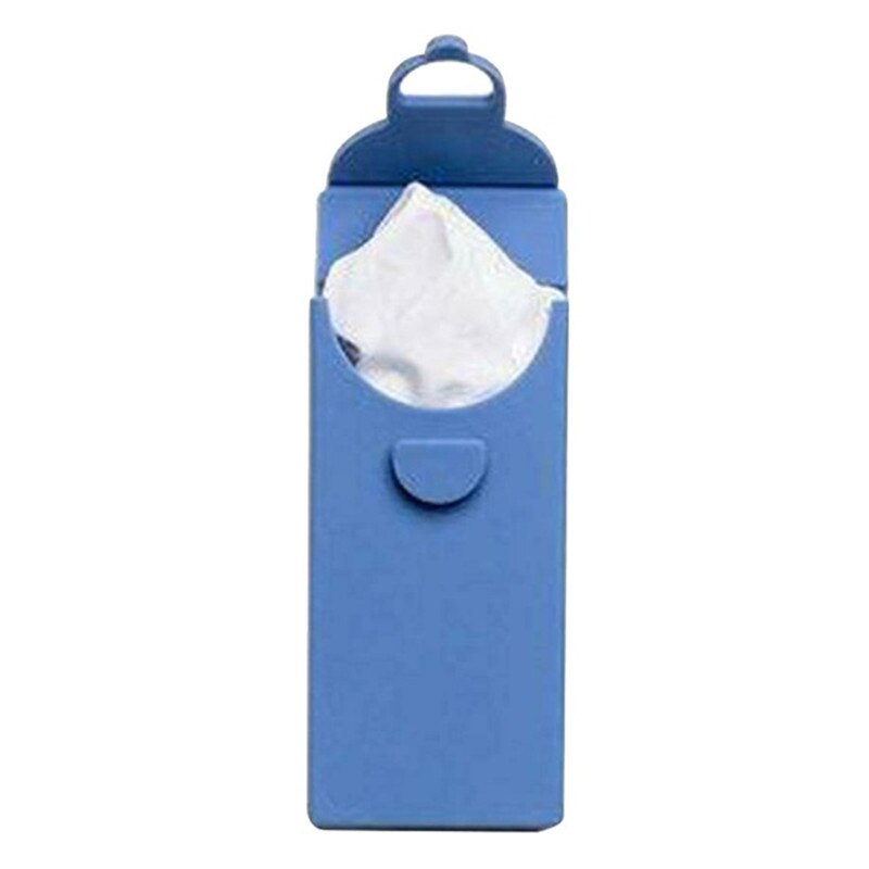 Bomuld lommetørklæde bærbar lille sød bokset lommetørklæde genanvendeligt håndklæde: Blå