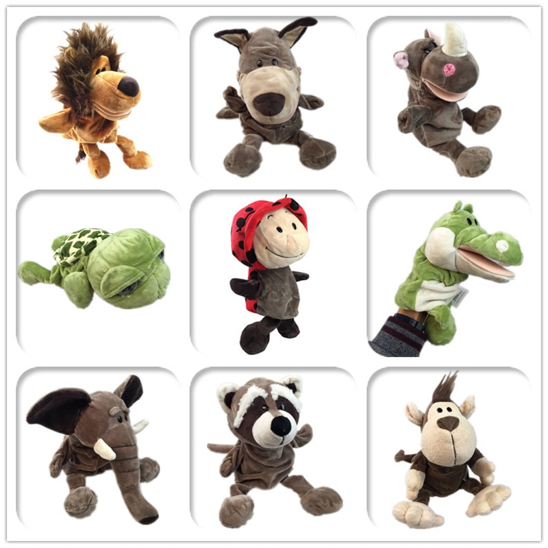 Nice Sexy Cute Cartoon Plush Daby Toy Nici Hippo Ladybug Wolf Giraffe Raccoon Crocodile Stereo Hand Puppet Daby Telling Story