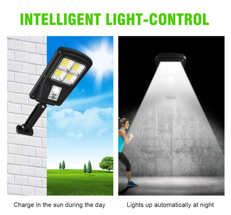 Solar Sensor Wall Light COB Waterproof Human Induction Street Lamp Garden Outdoor Courtyard Sensor Street Solar Light