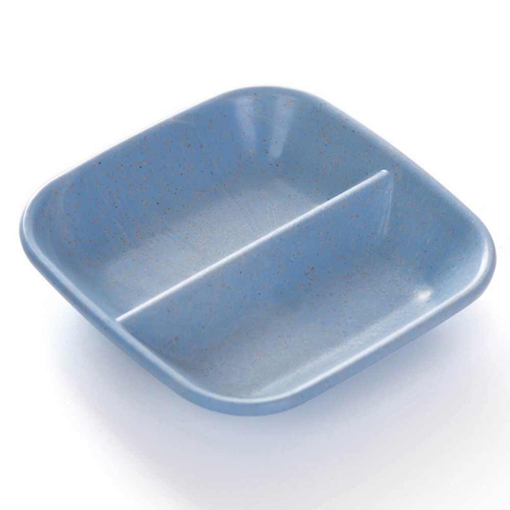 2In1 de salsa para condimentar azúcar ensalada de pasta de tomate platos Snack Bowl Dip pequeños platos plato de especias de cocina vajilla herramienta: Blue