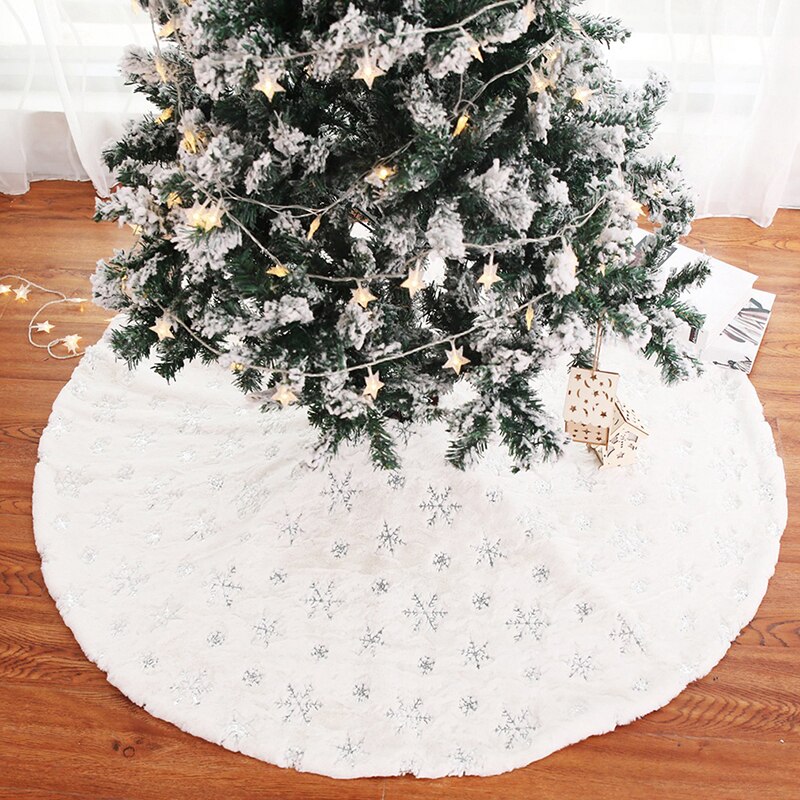 90/120Cm Kerstboom Voet Tapijt Kerstboom Rok Mat Onder De Boom Kerst Decoraties Voor Huis sneeuwvlok