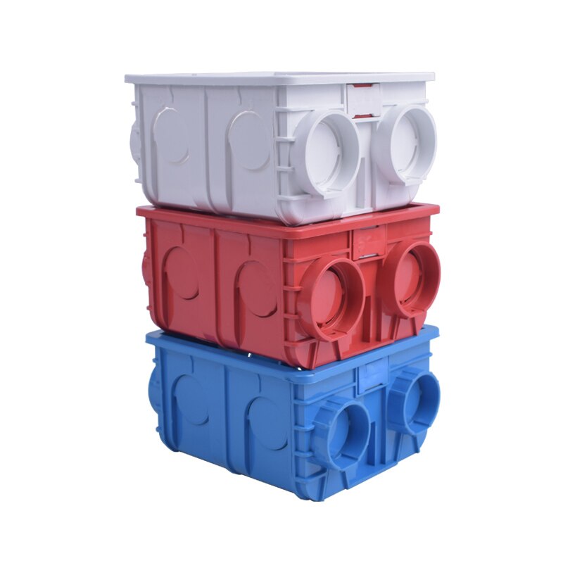 Wall Mounting Box, 86 Internal Cassette, Wiring Box, White Back Blue Red Box For 86mm*86mm Standard Wall Switch and Socket