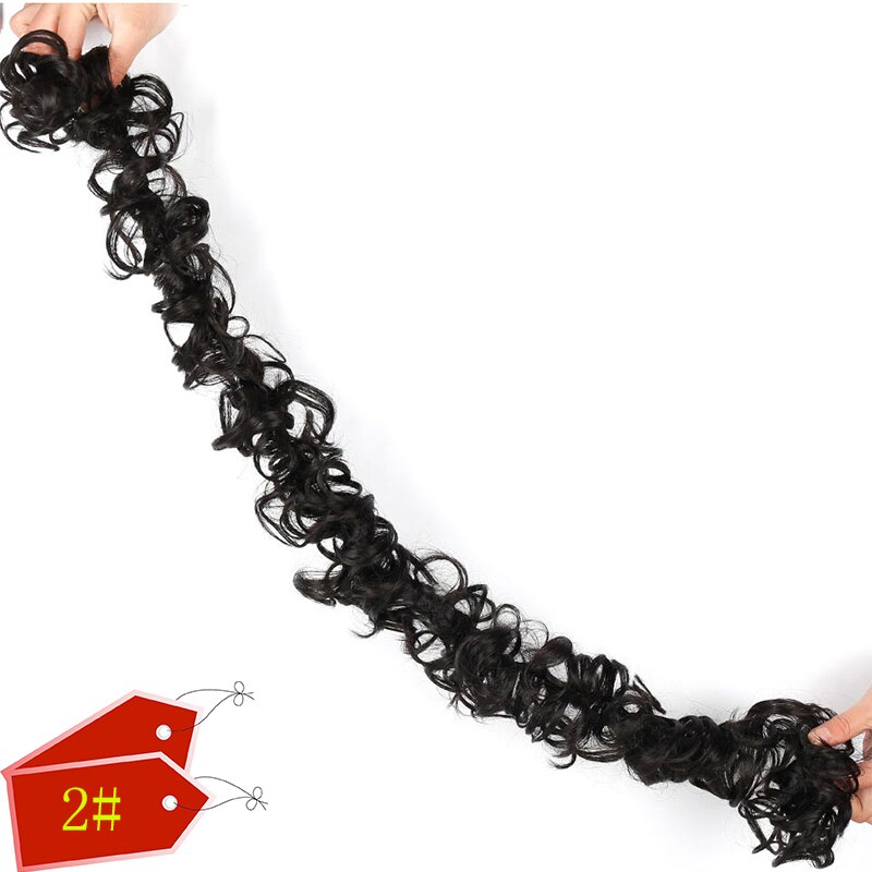 DIANQI un moño rizado con una banda de goma atada alrededor del moño y una cola de caballo envuelta alrededor del cabello de una mujer: 2