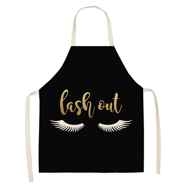 Cils des yeux imprimés maison cuisine tablier propre imperméable à l'eau résistant à l'huile tablier enfants hommes femmes Chef cuisine Aprons53-65cm: ILW-0006-13