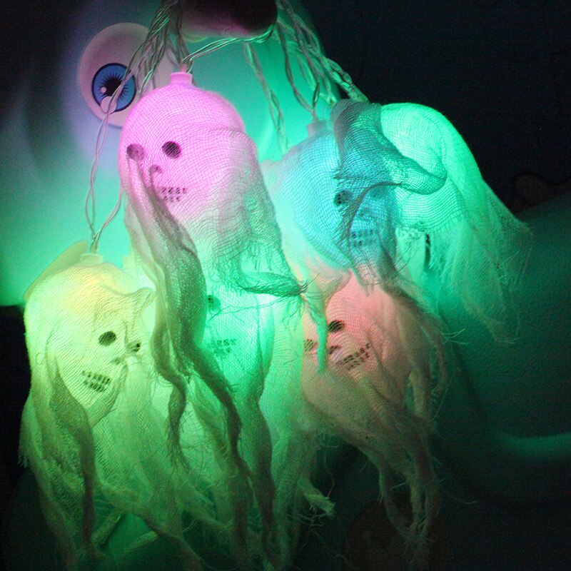 2.5M Led Halloween Ghost Skeletten Bat Spider Led Light String Festival Bar Thuis Party Decor Halloween Ornament