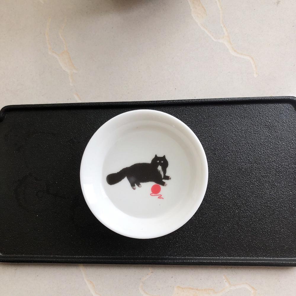 Japanese-style Cherry flower plum flower Cat Sake Cup 17 ℃ Cold water Discoloration Cup Bowl Ceramic Peach Blossom wine Cup