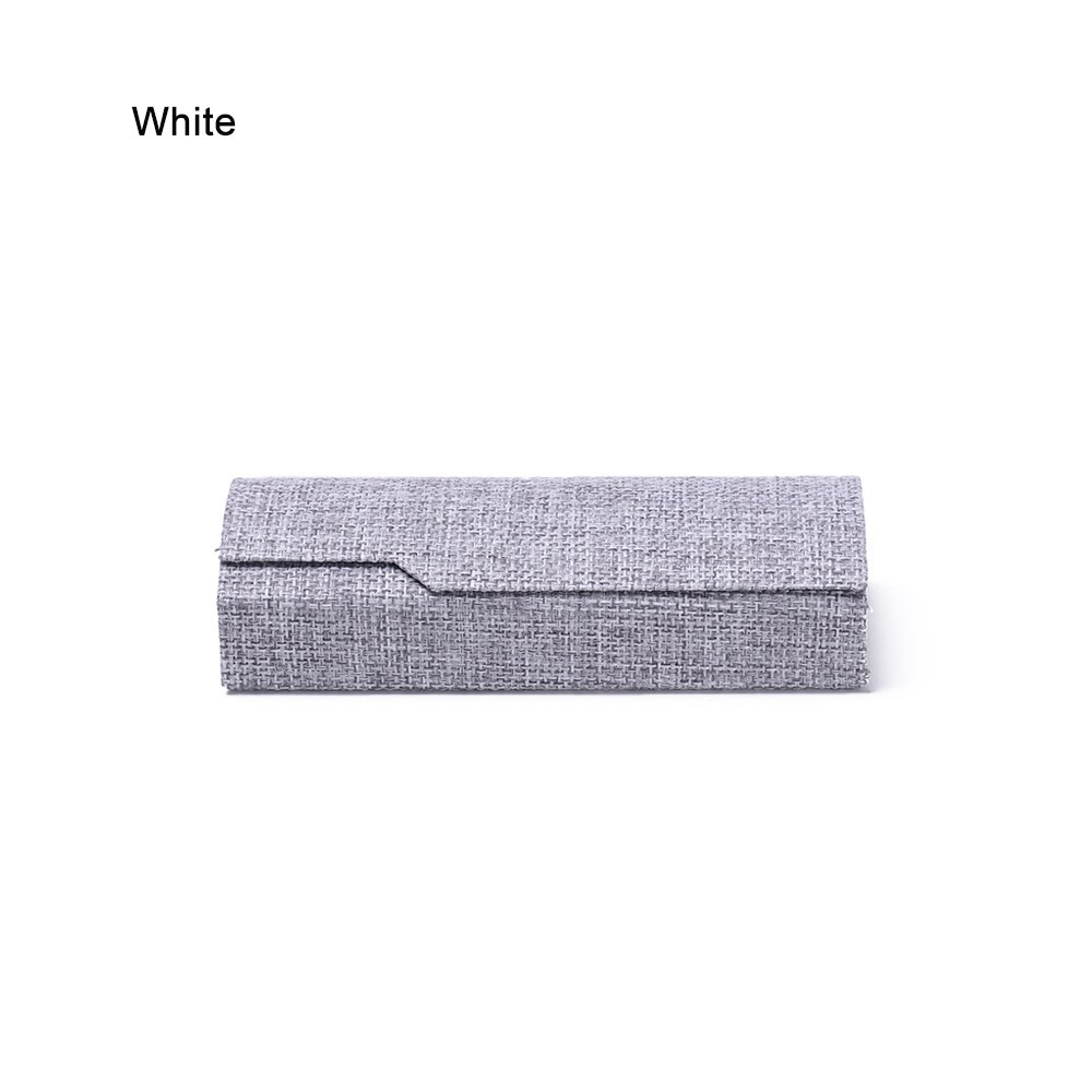 Retro Oval Glasses Box Sunglasses Linen Folding Eyewear Case Optical Handmade Storage case for glasses: white