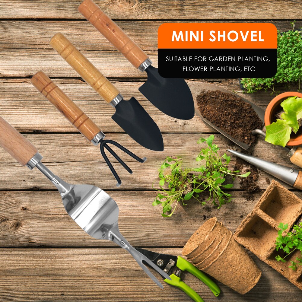 4pcs Shovel Rake Spade Mini Garden Tools for Cultivator Weeder Transplant Tools Balcony Potted Plant Flower Spade Shovel Rake