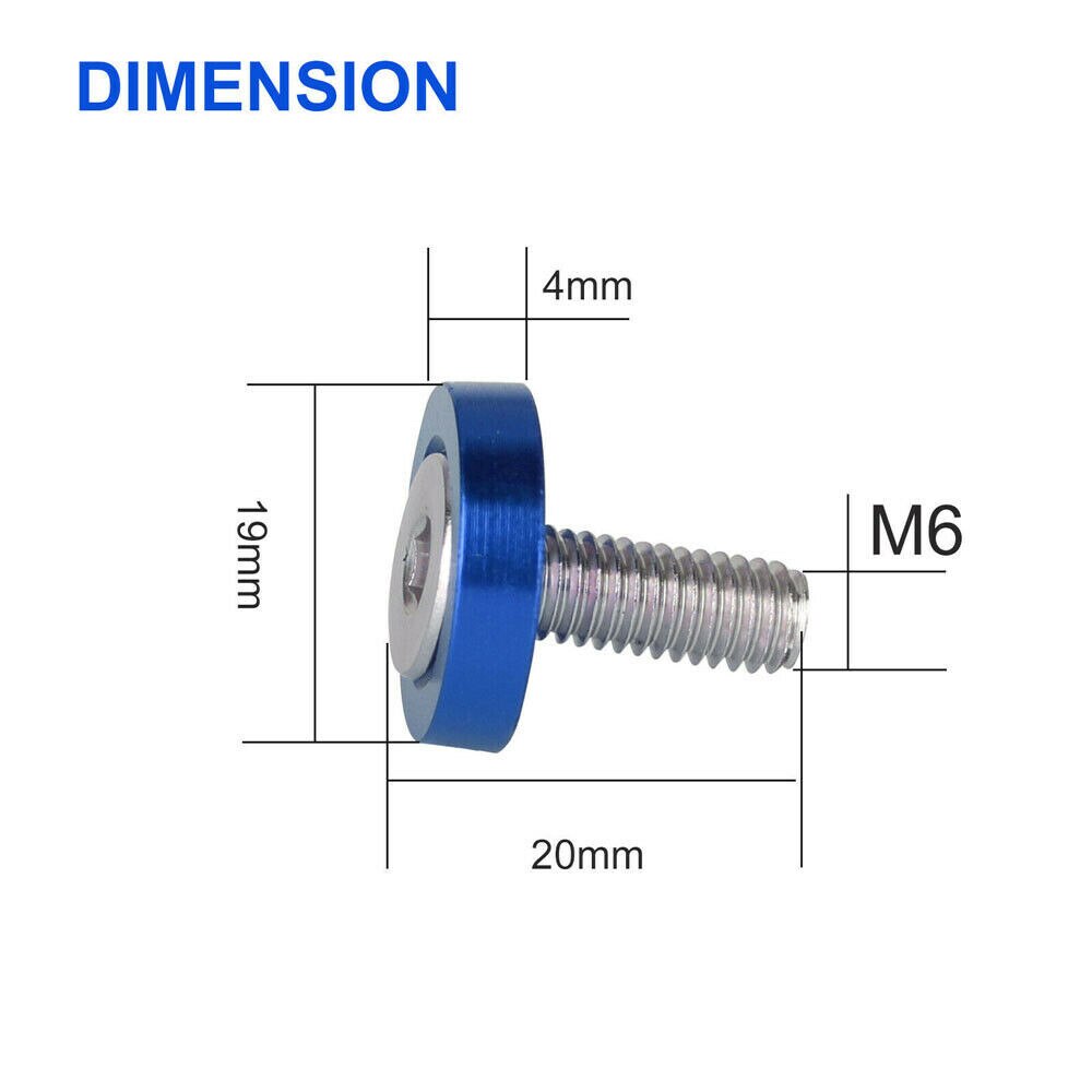 20Pcs Blue Billet Aluminum Fender/Bumper Washer/Bolt Engine Bay Dress Up Kit M6 Car Accessories