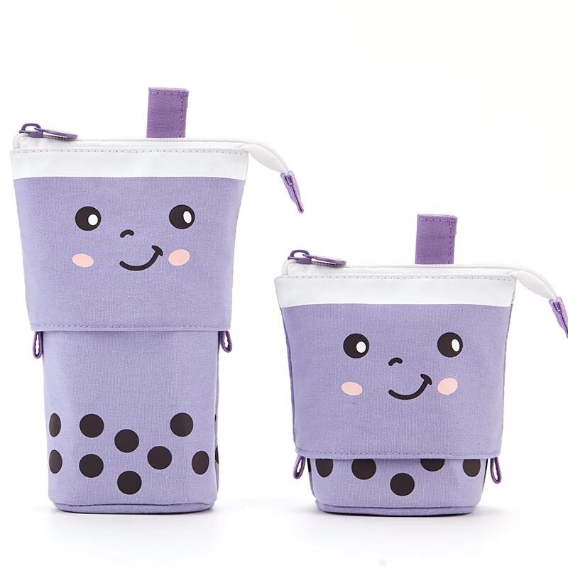Estuche retráctil para lápices, bolsa de almacenamiento de papelería escolar, estuche Kawaii de punta ondulada, bonito portalápices, para niños, bolsas para bolígrafos: D1