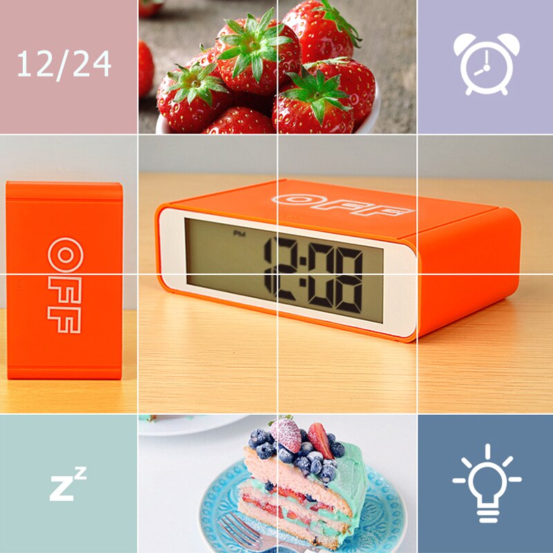 Intelligent Flip Alarm Clock Digital Electronic Top Touch Sensor Watches Luminous Snooze Bedside Clocks Rechargeable Desktop