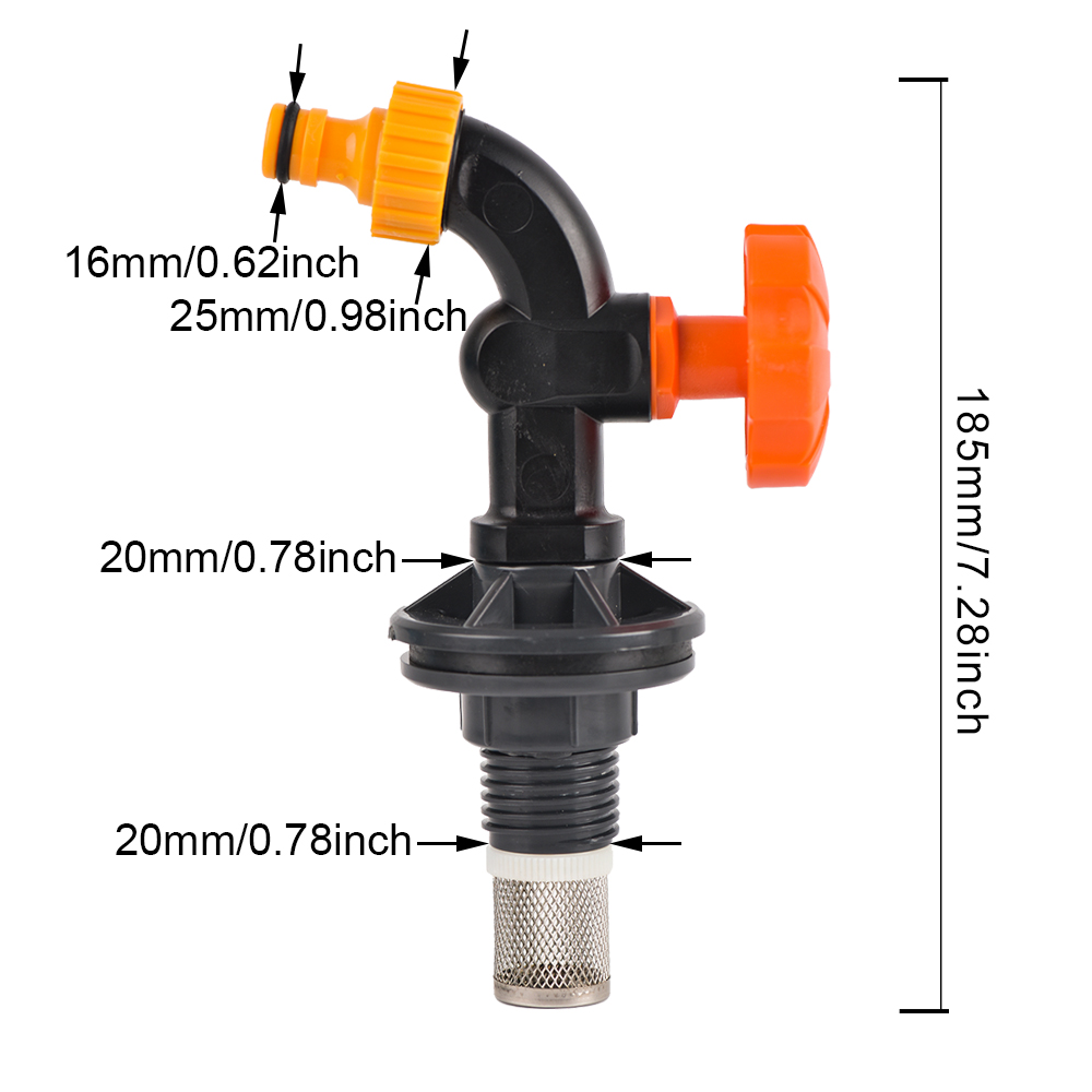 1/2 3/4 Zoll PVC Zapfen Regenfass Wasserhahn Ventil Bausatz mit Schottverschraubung und Schlauchadapter, für Aquarien, Wassertanks, Schwimmbecken: Blau