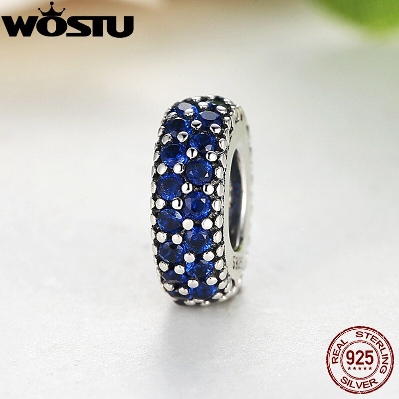 WOSTU 100% 925 Sterling Silver Inspiration Spacer Charm Beads Fit Original DIY Bracelet Pendant Authentic Jewelry