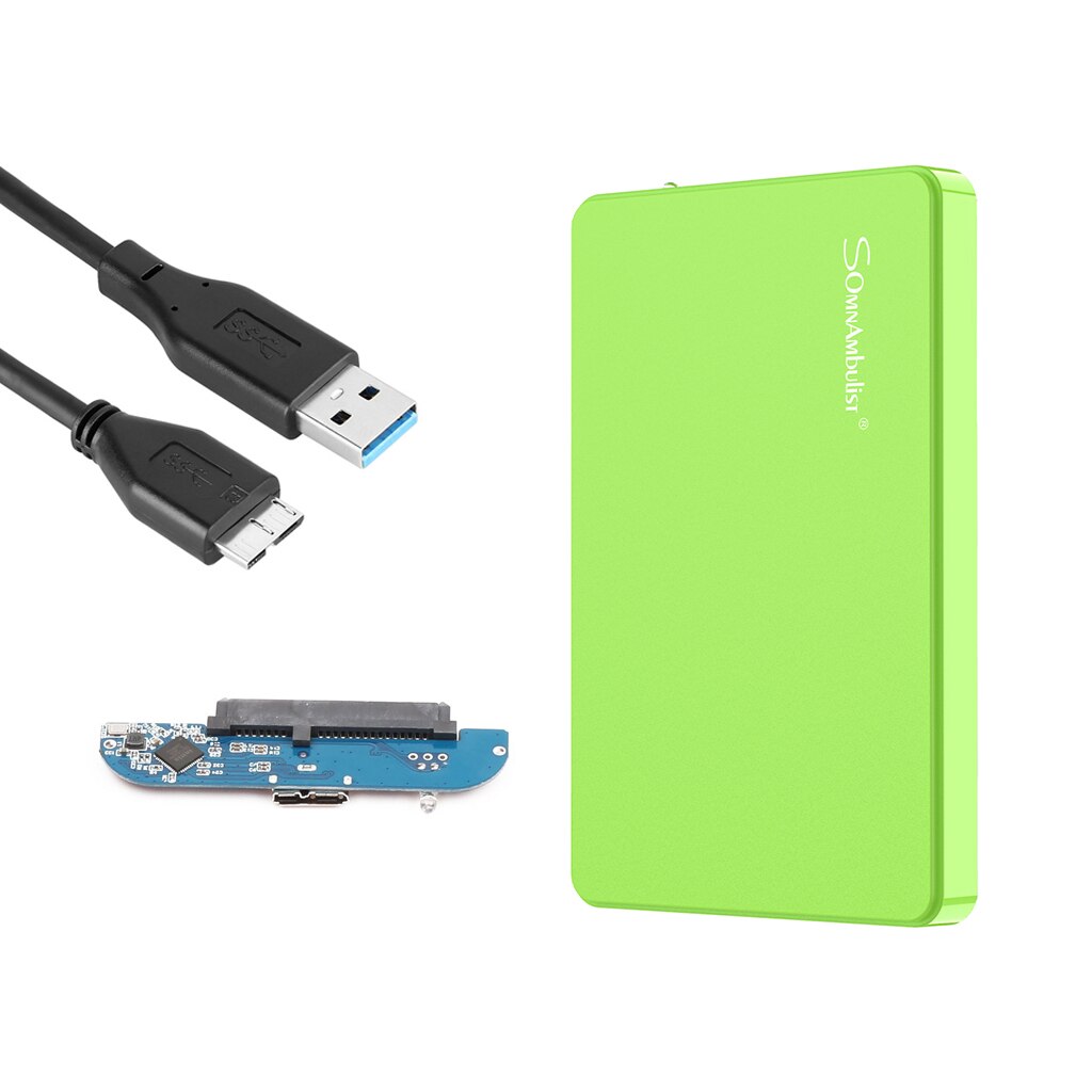 Abs Materiaal Draagbare Externe Harde Schijf Shell Usb 3.0 2.5 Inch Hdd Harde Schijf Opslag Apparaat Voor Laptop Desktop: green