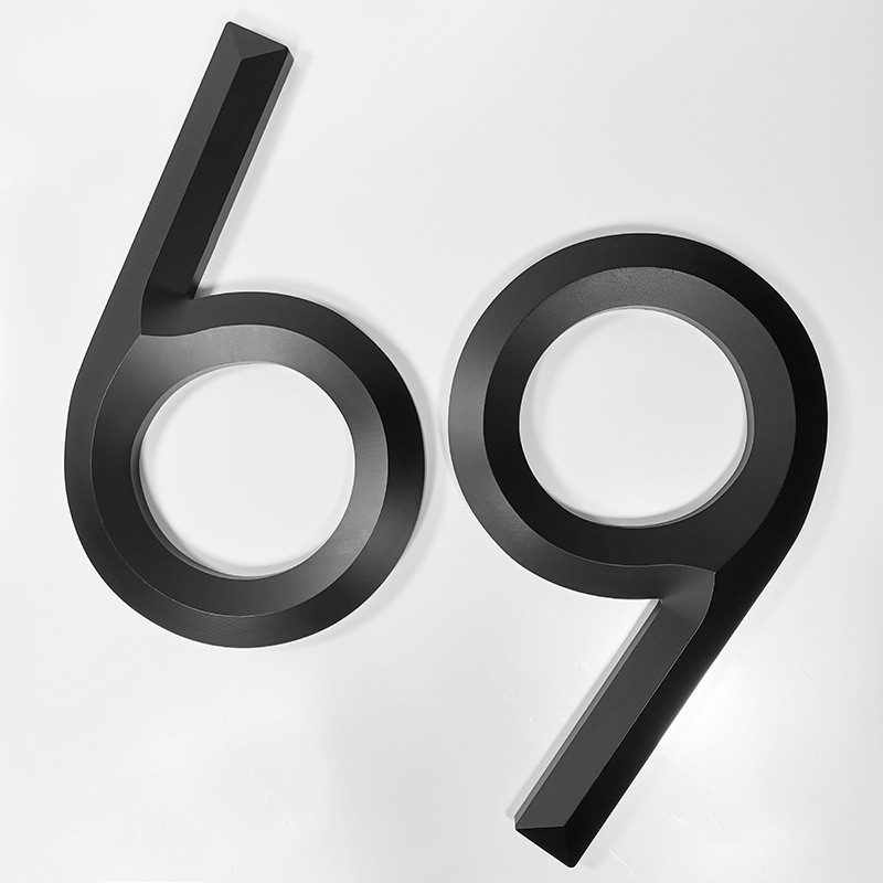 Número de casa flotante 3D, número de dirección, letras grandes y modernas, placas de puerta, números para exteriores, 8 pulgadas/200mm, n. ° 0-9