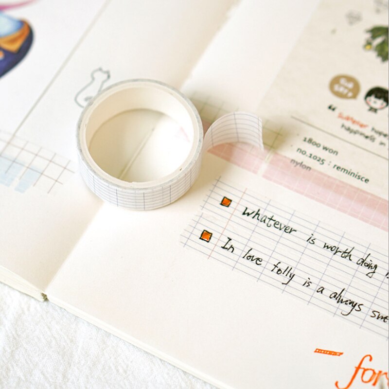 4 Stks/set Effen Kleur Washi Tape Set Leuke Masking Tape Kawaii Decoratieve Plakband Grid Washi Tape Scrapbooking Stok Label